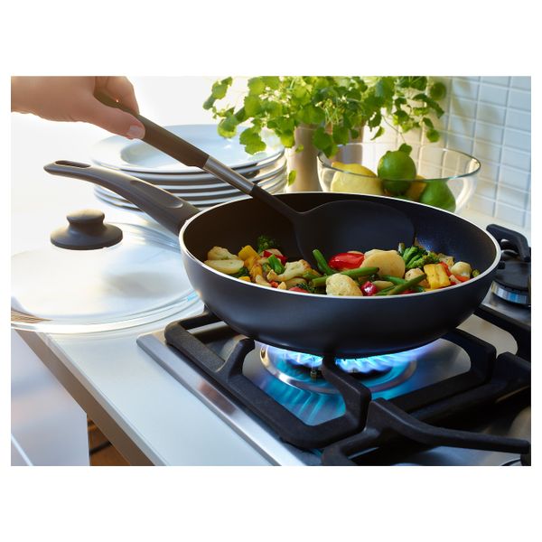 Сотейник c крышкой, серый 26 см IKEA ШЭНКА 403.731.54 - фото 2