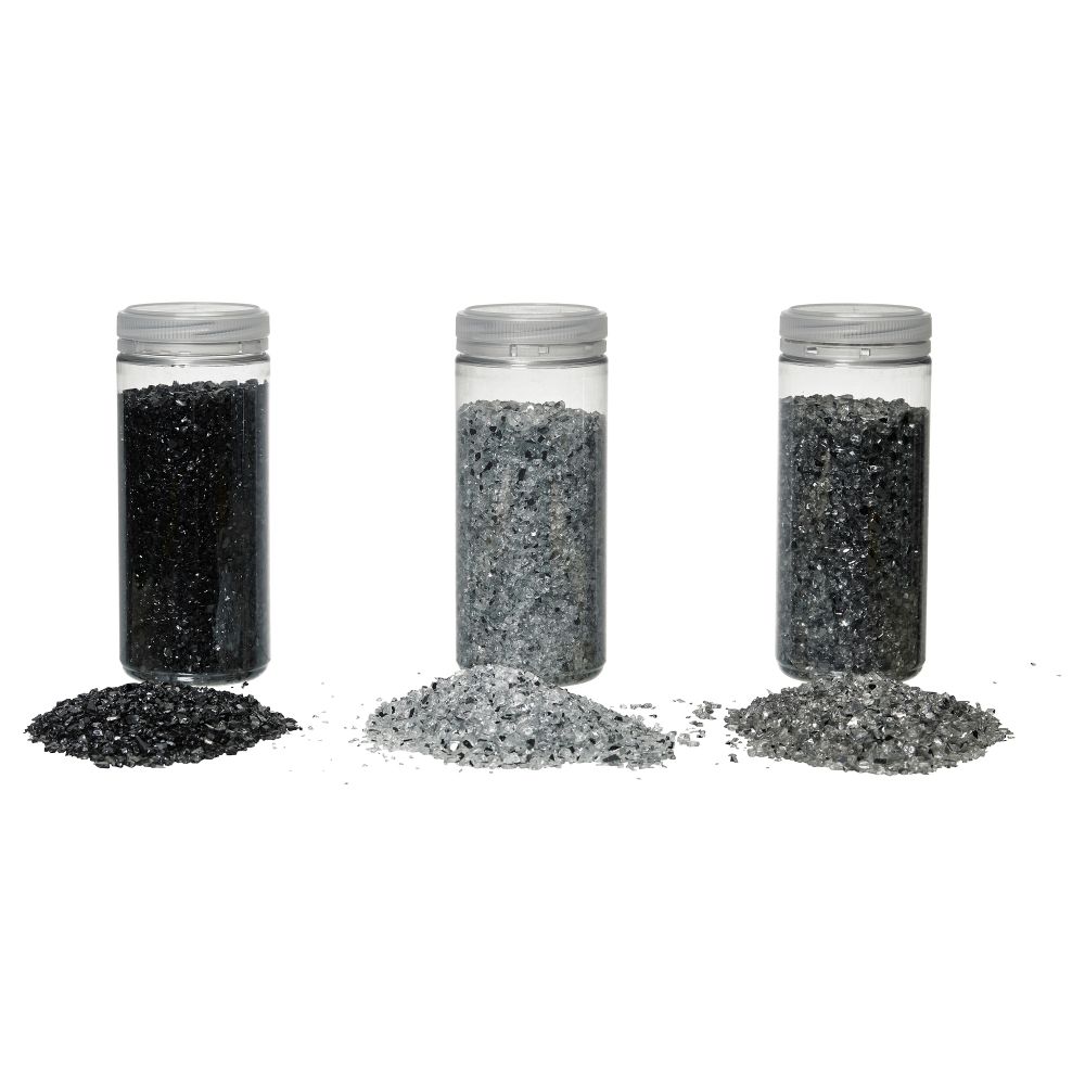 Украшение, стекло КУЛОРТ, черный/белый, серый (0.70 кг) - схема-чертеж с размерами