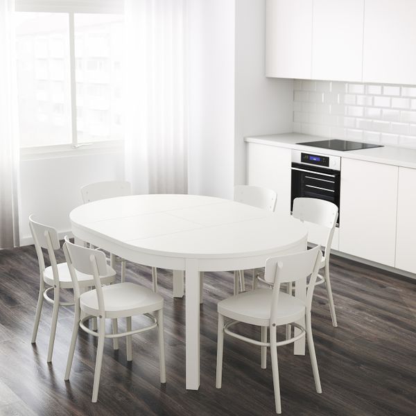 Раздвижной стол, белый 115/166 см IKEA BJURSTA БЬЮРСТА 303.854.16 - фото 3