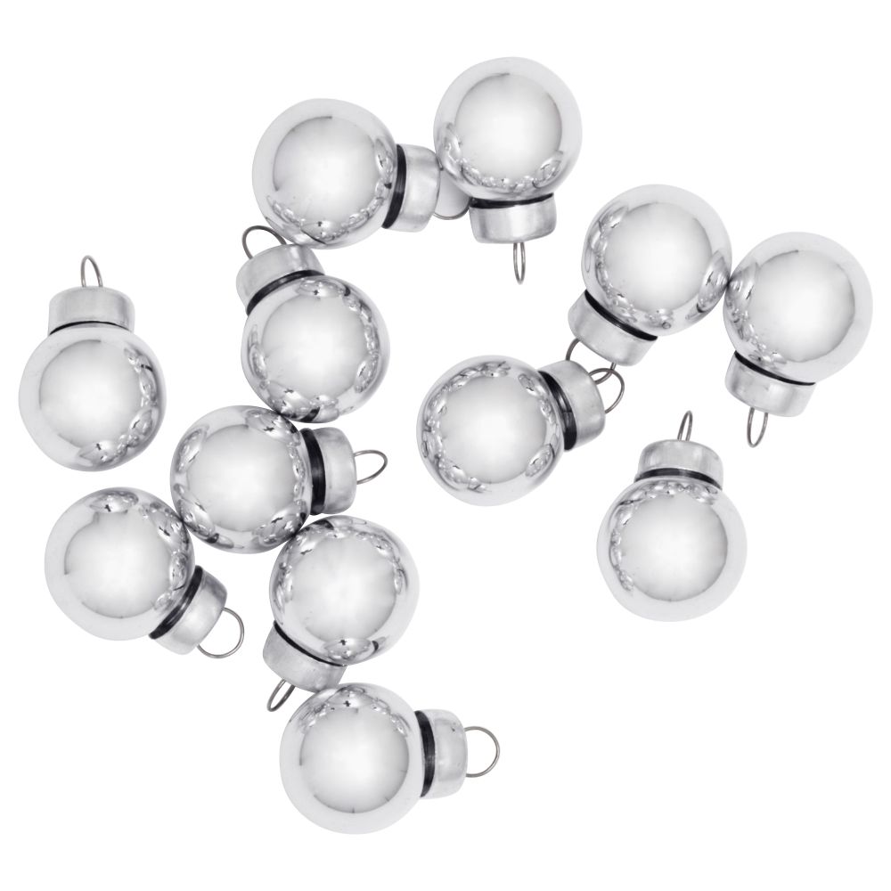 Украшение, шар ВИНТЕР 2016, стекло серебристый (2 см) - фото 1