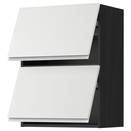 Навесной шкаф, 2 дверцы, горизонтальный МЕТОД, черный, Нодста белый
