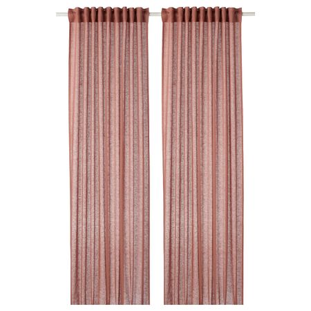 Гардины, 1 пара, светлый коричнево-розовый 145x300 см IKEA ЛЕЙОНГЭП 304.537.21