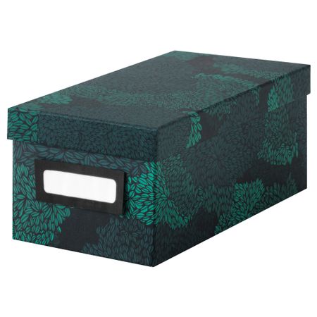 Коробка с крышкой ТЬЕНА, черно-синий (13x26x10 см)
