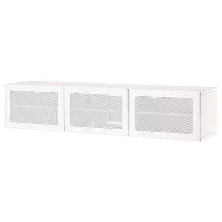 Тумба под ТВ, с дверцами, белый/мортвикен белый 180x42x38 см IKEA BESTÅ БЕСТО 494.174.41