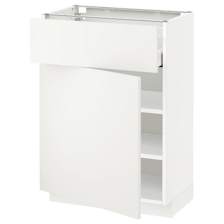 Напольный шкаф с ящиком, дверью МЕТОД / МАКСИМЕРА, белый, Хэггеби белый