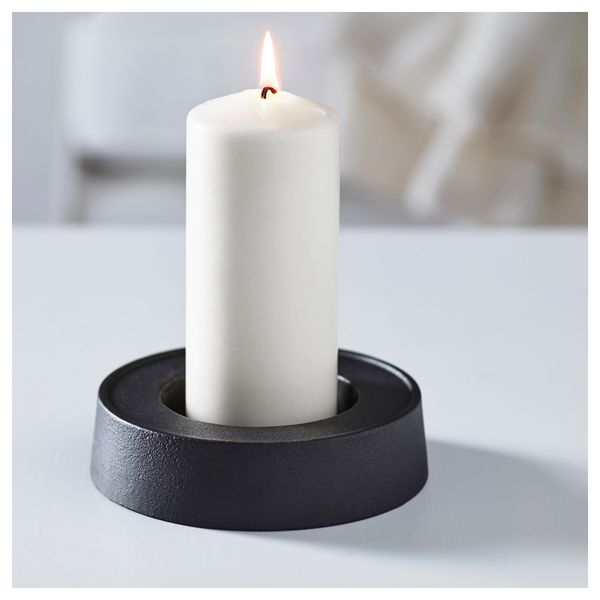 Подсвечник для формовой свечи ЛИСТЕР, темно-серый (17 см) - фото 2