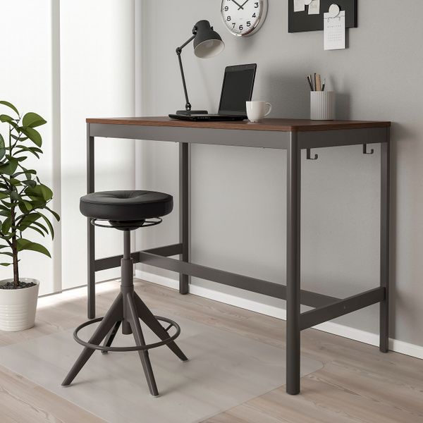 Стол, коричневый/темно-серый 140x70x105 см IKEA IDÅSEN ИДОСЕН 894.348.44 - фото 4