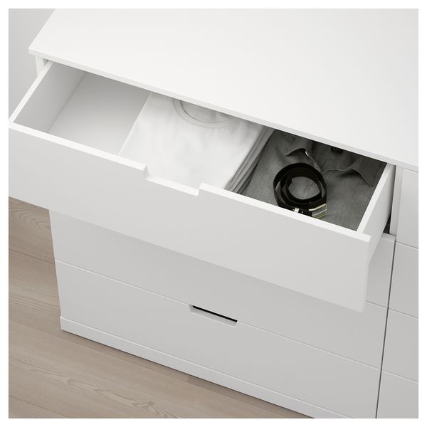 Комод с 8 ящиками НОРДЛИ, белый (160x99 см) - фото 2