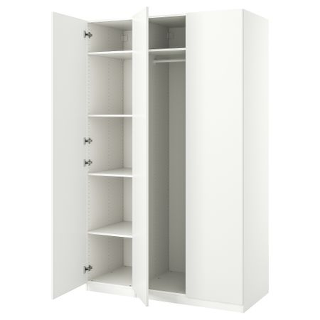 Гардероб, комбинация, 150x60x236 см, белый, белый IKEA PAX ПАКС, FORSAND ФОРСАНД 794.297.15