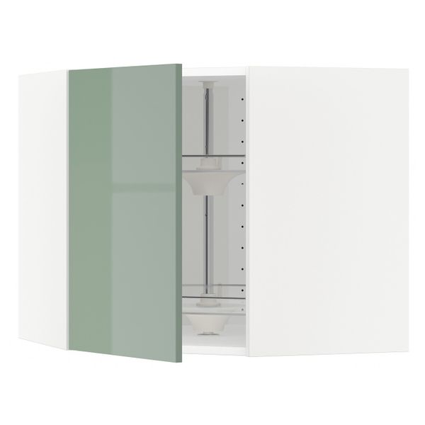 Угловой навесного шкаф с вращающейся секц, белый, Калларп светло-зеленый, 68x60 см IKEA МЕТОД 092.455.45 - схема-чертеж с размерами