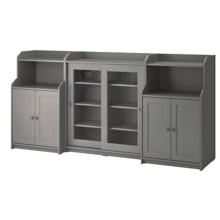 Комбинация для хранения, серый 244x46x116 см IKEA HAUGA ХАУГА 393.887.07