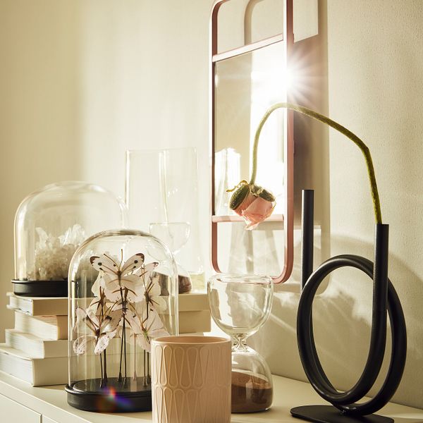 Декоративные песочные часы, прозрачное стекло, песочный, 15 см IKEA EFTERTÄNKA ЭФТЕТЭНКА 004.954.83 - схема-чертеж с размерами