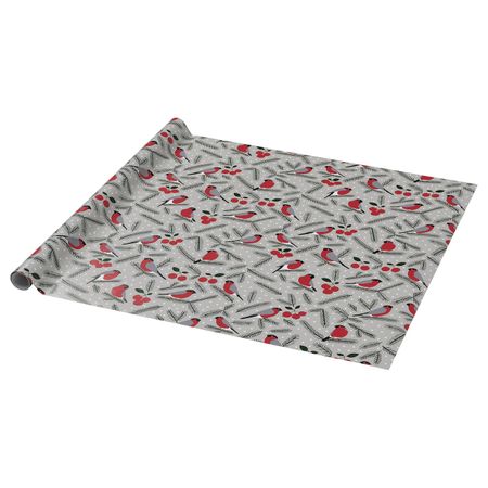 Рулон оберточной бумаги, орнамент «птица» серый 3x0.7 м IKEA VINTER 2021 ВИНТЕР 2021 004.992.83