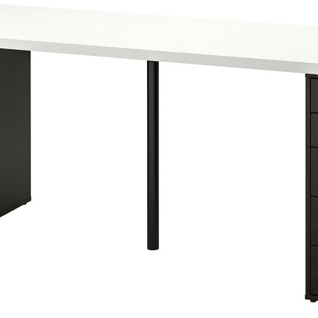 Письменный стол, белый, черно-коричневый 200x60 см IKEA LAGKAPTEN ЛАГКАПТЕН / ALEX АЛЕКС 794.176.23