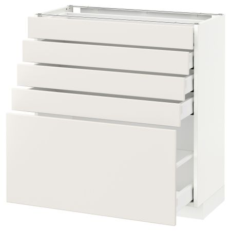 Напольный шкаф с 5 ящиками МЕТОД / МАКСИМЕРА, белый, Веддинге белый