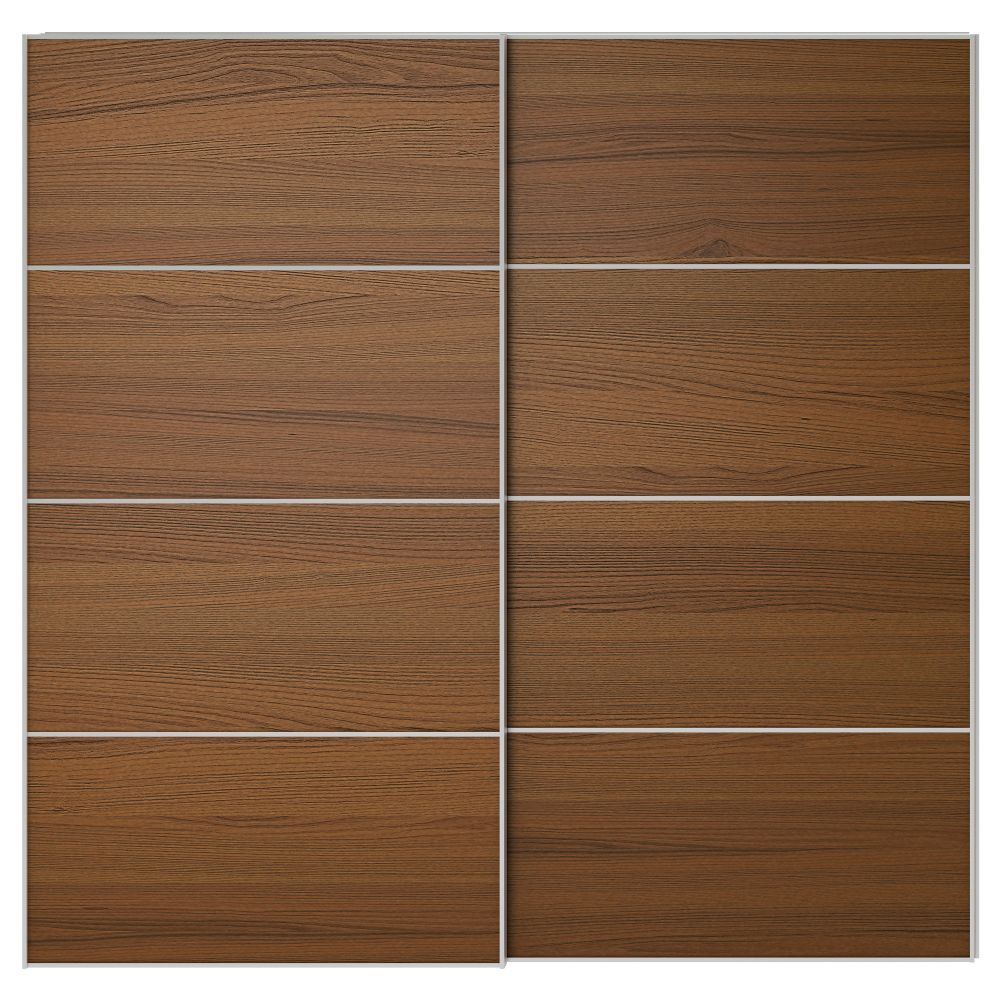 Пара раздвижных дверей ИЛЬСЕНГ, коричневая морилка ясеневый шпон - схема-чертеж с размерами