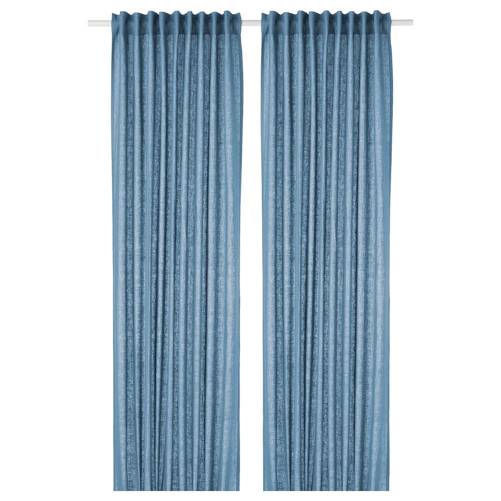 Гардины, 1 пара, синий 145x300 см IKEA AINA АЙНА 103.705.76 - фото 1