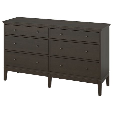 Комод с 6 ящиками, темно-коричневый морилка 162x95 см IKEA IDANÄS ИДАНЭС 704.587.07