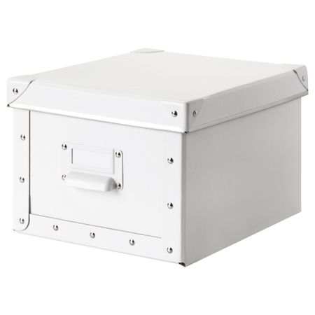 Коробка с крышкой ФЬЕЛЛА, белый (22x27x16 см)