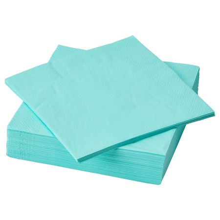 Салфетка бумажная, светлая бирюза 40x40 см IKEA FANTASTISK ФАНТАСТИСК 404.858.25