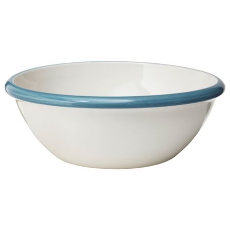 Миска сервировочная ФИНСТИЛТ, белый с оттенком, синий (32 см)