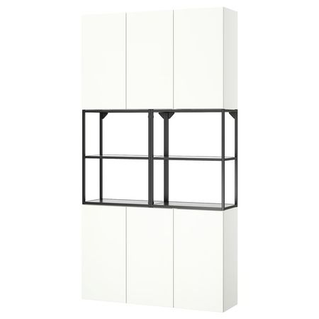 ENHET Комбинация д/хранения - антрацит/белый 120x32x225 см