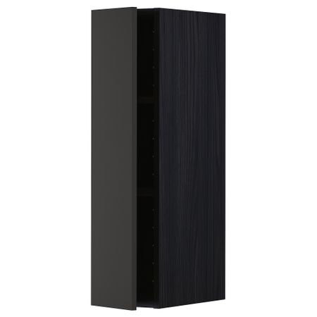 Навесной шкаф с полками, черный, Nickebo матовый антрацит, 20x80 см IKEA METOD МЕТОД 294.981.55