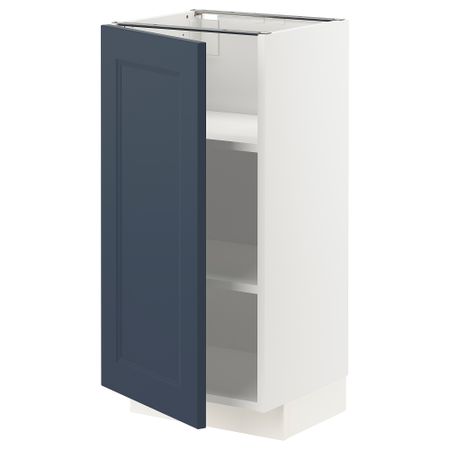 Напольный шкаф с полками, белый Axstad, матовая поверхность синий, 40x37 см IKEA METOD МЕТОД 294.605.53