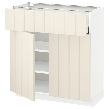 Напольный шкаф + ящик/2дверцы, белый/Хитарп белый с оттенком 80x37 см IKEA METOD МЕТОД / MAXIMERA МАКСИМЕРА 792.307.29