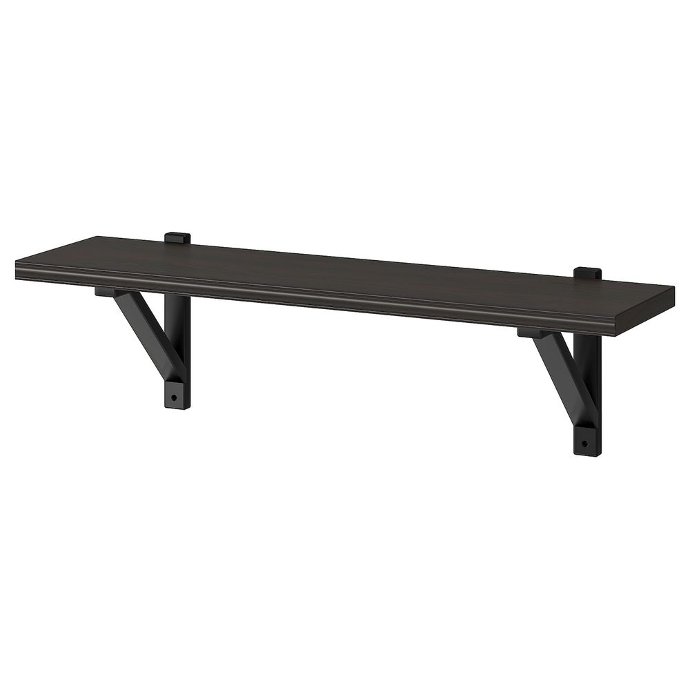 Полка навесная, коричнево-чёрный, черный, 80x22 см IKEA БЕРГСХУЛЬТ / ЭКБИ ВАЛЬТЕР 092.906.89 - схема-чертеж с размерами