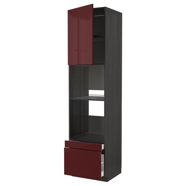 Высокий шкаф для духовки, комбинированный духовка + дверца, 2 ящика, 60x60x240 cm IKEA METOD МЕТОД, MAXIMERA МАКСИМЕРА - фото 1