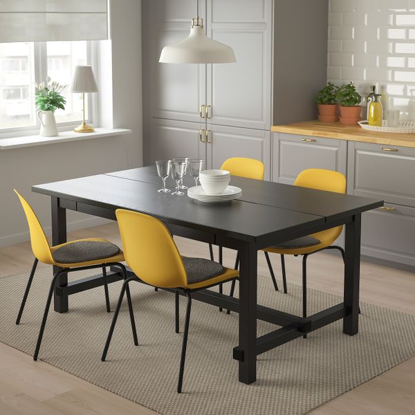 Стол и 4 стула, черный/Брур-Инге черный 152/223x95 см IKEA NORDVIKEN НОРДВИКЕН / LEIFARNE ЛЕЙФ-АРНЕ 593.051.79 - фото 2