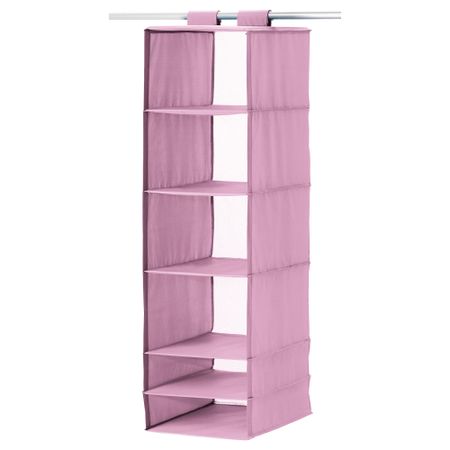 Модуль для хранения с 6 отделениями СКУББ, розовый (35x45x125 см)