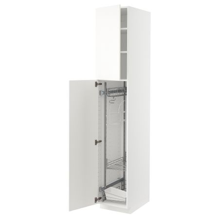 Высокий шкаф с отделением для аксессуаров для уборки IKEA METOD МЕТОД 595.073.42