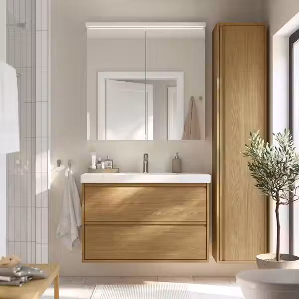 ÄNGSJÖN ЭНГШЁН / ORRSJÖN ОРРШЁН Шкаф с ящиками/раковина/смеситель - фото 2