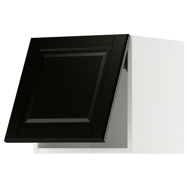METOD Горизонтальный навесной шкаф - белый/Bodbyn чёрный 40x40 см - фото 1