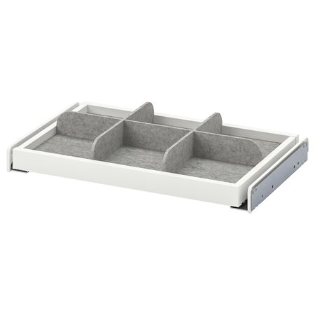 Выдвижная полка с разделителем, белый, светло-серый 50x35 см IKEA KOMPLEMENT КОМПЛИМЕНТ 593.320.50