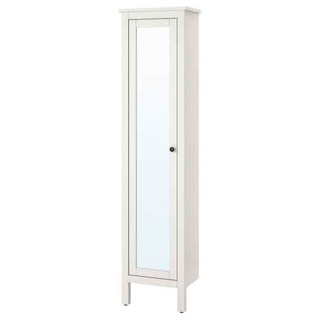 Высокий шкаф с зеркальной дверцей, белый 49x31x200 см IKEA HEMNES ХЕМНЭС 803.690.13
