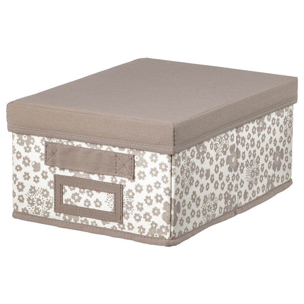 Коробка с крышкой, бежевый 25x35x15 см IKEA STORSTABBE СТОРСТАББЕ 304.103.69 - фото 1