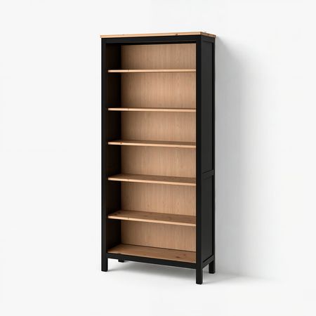 HEMNES Стеллаж - черно-коричневый/светло-коричневый 90x197 см