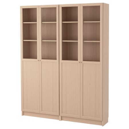 Стеллаж комбинация с дверцами, 160x30x202 cm IKEA BILLY БИЛЛИ, OXBERG ОКСБЕРГ 192.499.63