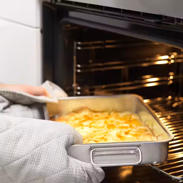 KONCIS Форма для печи - нержавеющ сталь 34x24 см - схема-чертеж с размерами