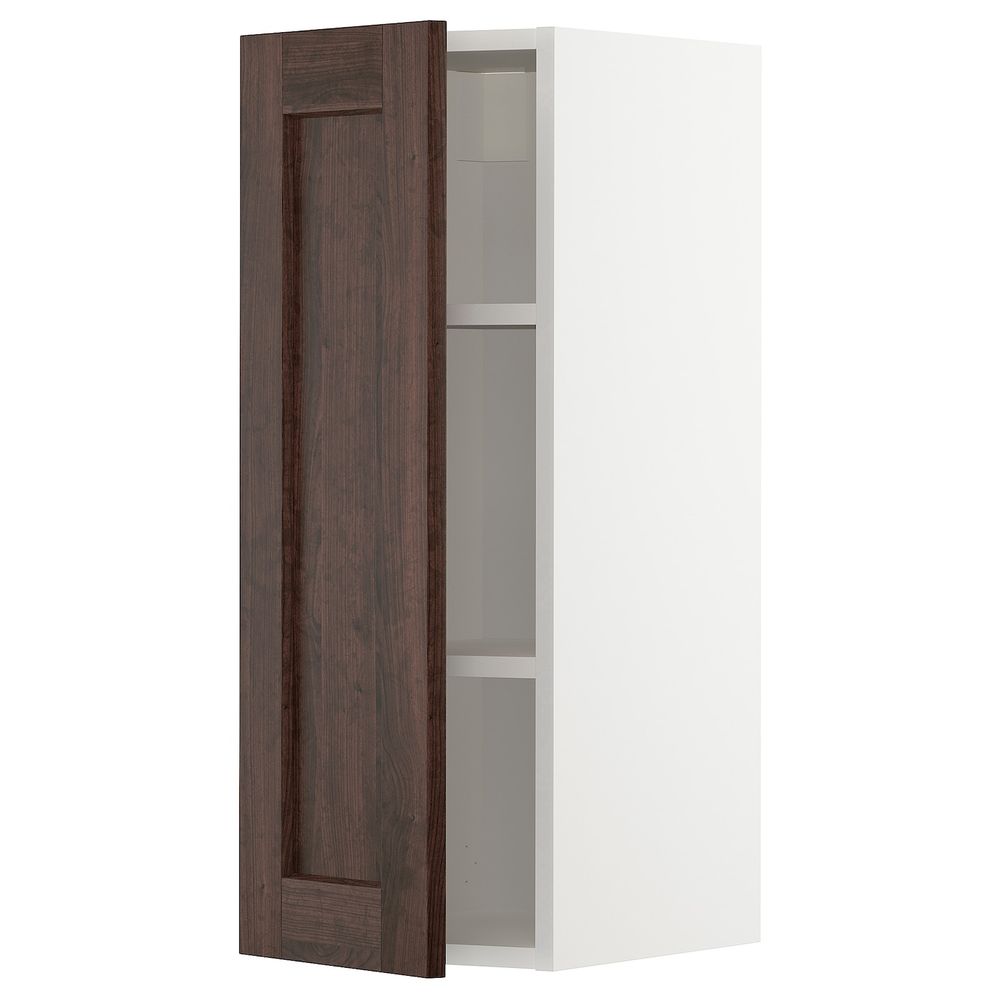 Шкаф навесной с полкой, белый/Эдсерум коричневый 30x80 см IKEA METOD МЕТОД 693.020.43 - схема-чертеж с размерами