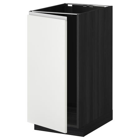 Напольный шкаф для мойки, мусорных контейнер МЕТОД, черный, Нодста белый (40x60 см)