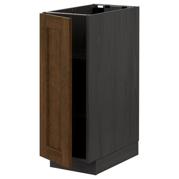 Напольный шкаф с полками, черный/Эдсерум коричневый 30x60 см IKEA МЕТОД 393.021.48 - схема-чертеж с размерами