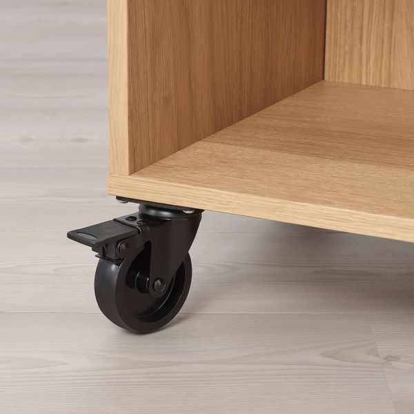 Стеллаж на колесиках, дубовый шпон 67x69 см IKEA RÅVAROR РОВАРОР 104.545.09 - фото 2