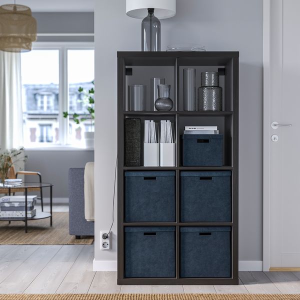 Коробка с крышкой, бархат темно-синий, 32x35x32 см IKEA GJÄTTA 705.704.31 - фото 4