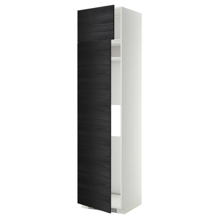 Высокий шкаф для холодильника или морозильник МЕТОД, белый, Тингсрид черный