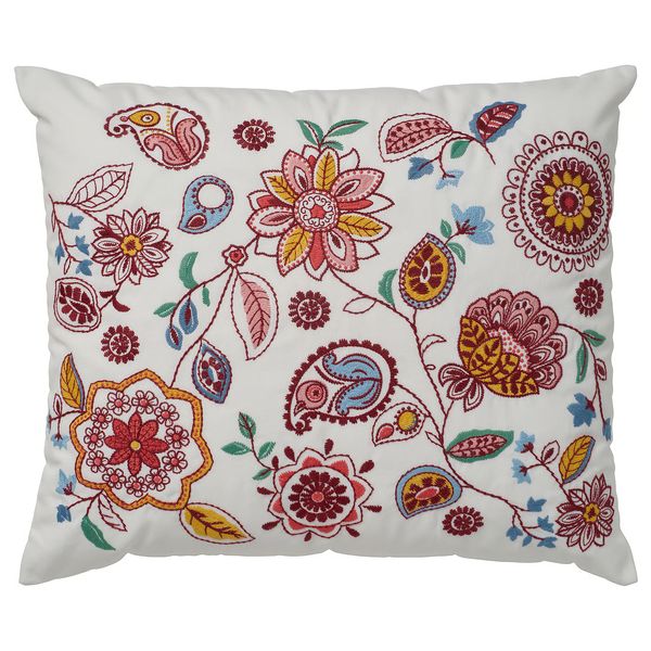 FJÄLLFRYLE ФЬЕЛЛФРЮЛЕ Подушка - белый разноцветный/ришелье 50x58 см - фото 1