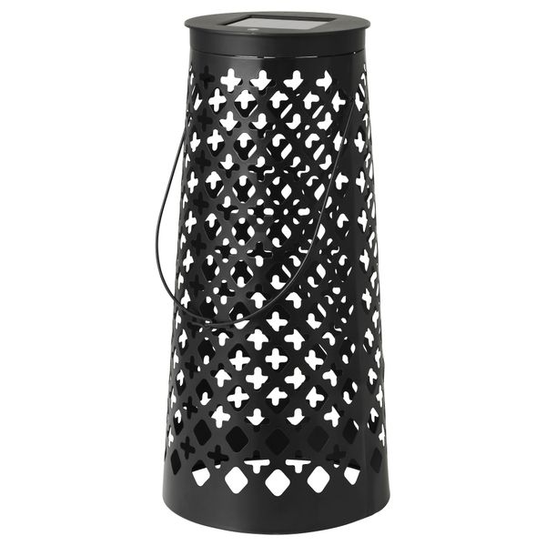 Напольный светодиод светильник, солнечный батарея СОЛВИДЕН, конусообразный черный - фото 1